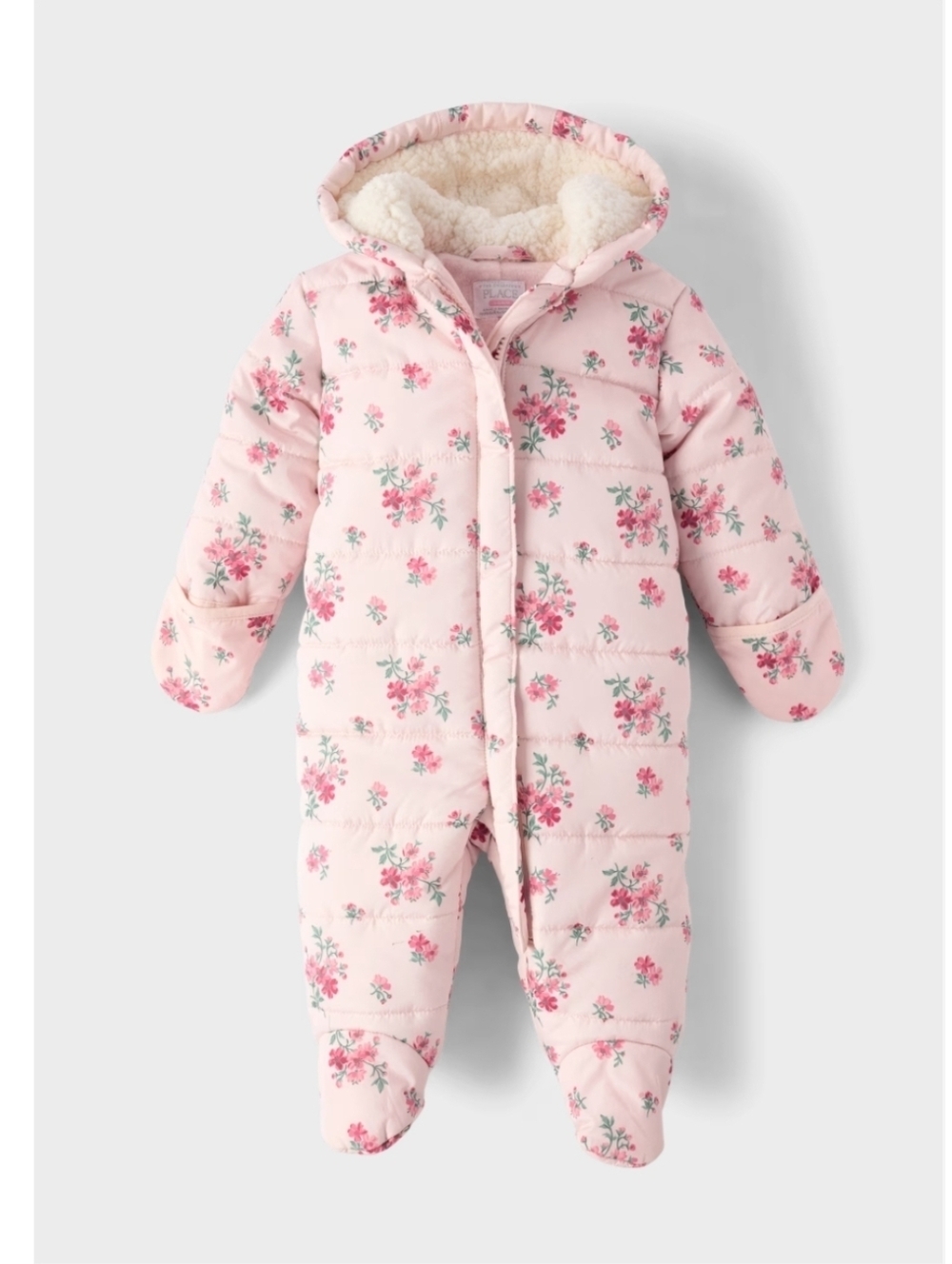 Baby Girls Snowsuit Floral- Pink